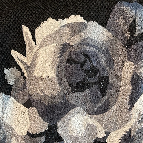 Lela Rose Black and White Floral A-Line Dress Size 8 Excellent Condition - Picture 6 of 7